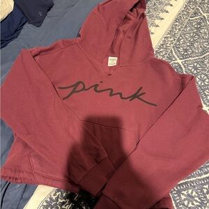 PINK Victoria's Secret Maroon Hoodie Sweater